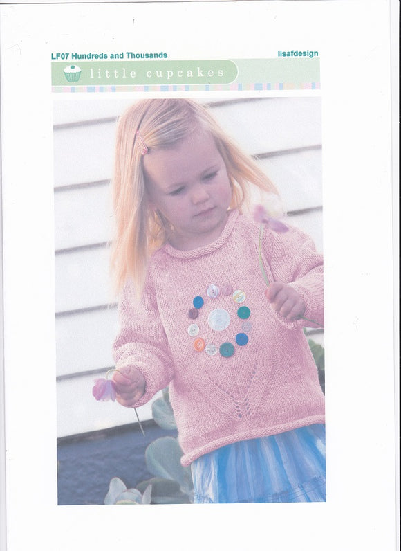 Lisa F Design Knitting Pattern 07 - Hundreds and Thousands Jumper for ages 1-8 years in 8-ply / DK