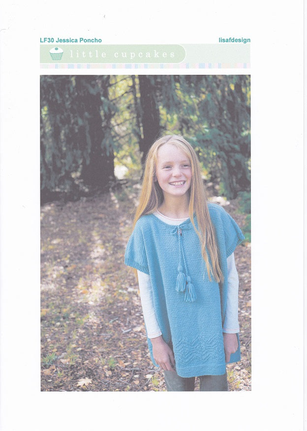 Lisa F Design Knitting Pattern LF30 - Jessica Poncho for ages 1-10 years in 8-ply / DK