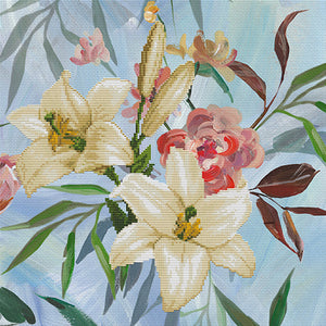 Ladybird Needleart World Pre-Printed Cross-stitch kit - Wild Lily Bouquet