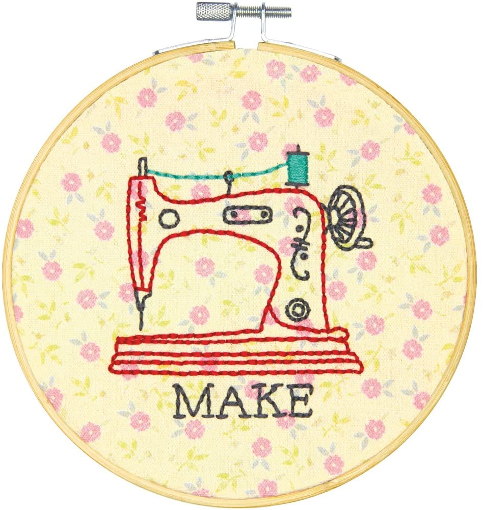 Dimensions Quick Embroidery Kit with Bamboo Hoop - Make (includes hoop!)