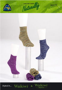 Naturally Knitting Pattern N1177 - Three Sock Patterns in 4-ply / Fingering
