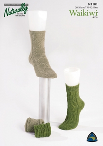 Naturally Knitting Pattern N1181 - Two adult sock patterns in 4-ply / Fingering