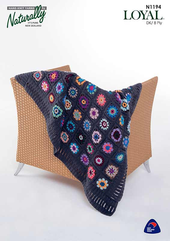 Naturally Crochet Pattern N1194 - Blanket / Throw in 8-ply / DK