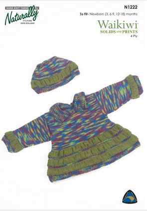 Naturally Knitting Pattern N1222 - Baby's Jumper and Hat in 4-ply / Fingering