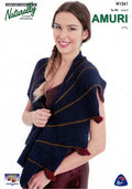 Naturally Knitting Pattern N1261 - Ladies Geometric Three-tone Shawl in 4-ply / Fingering