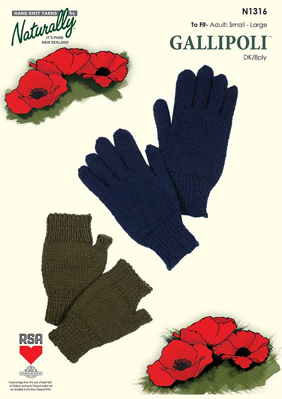 Naturally Knitting Pattern N1316 -Adults Gloves in 8-ply / DK
