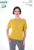 Naturally Knitting Pattern N1412 - Ladies Lacy Casual Top with Short Sleeves in Cotton 8-ply / DK
