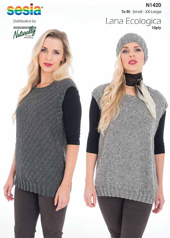 Naturally Knitting Pattern N1420 - Ladies Tunic and Hat in 10-ply / Aran