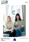 Naturally Knitting Pattern N1521 - Ladies & Girls Cabled Pullover with 3/4 Sleeves in 8-ply / DK or 14-ply / Chunky
