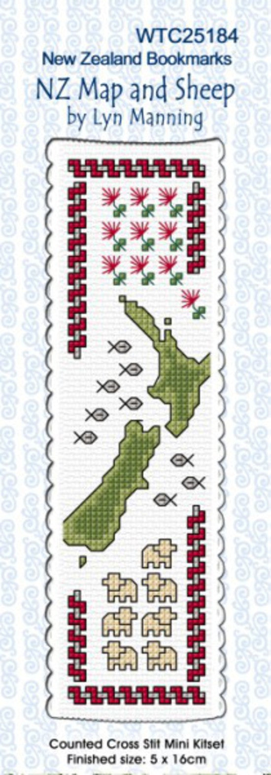 CraftCo Cross-stitch bookmark kit - NZ Map and Sheep