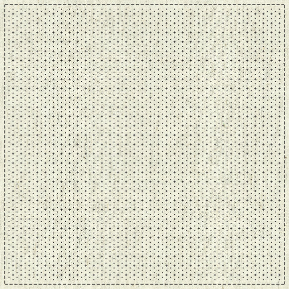 Sashiko Pre-printed Cloth Panel - Hitome-Zashi Oblique Grid 2 - Printed Grid on Natural Greige-Off-white