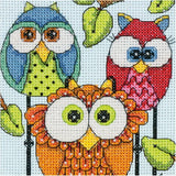 Dimensions Mini Counted Cross Stitch Kit - Owl Trio