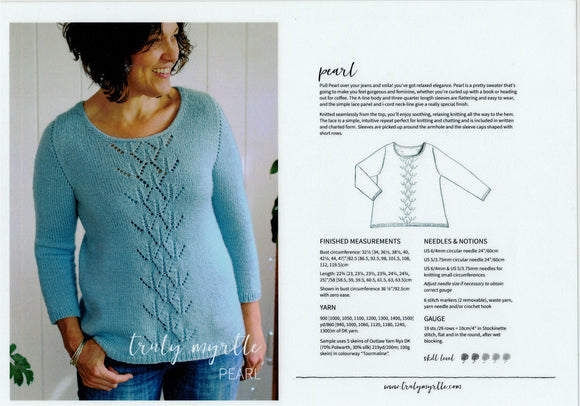 Truly Myrtle - Pearl Pullover Pattern for Ladies in 8-ply / DK