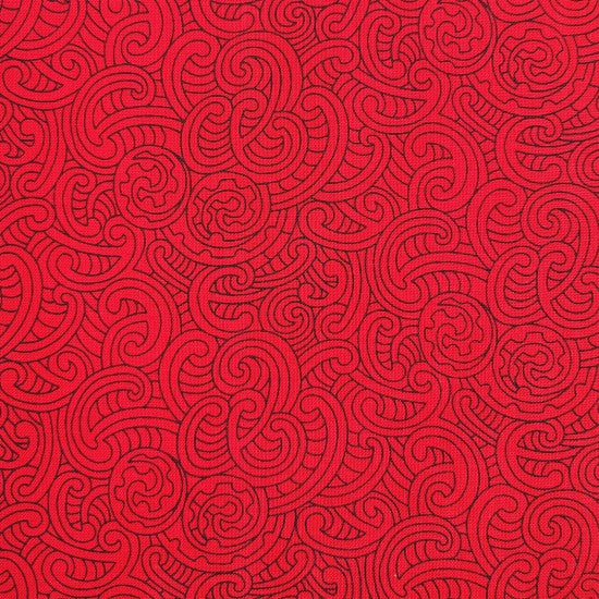 Ponga Koru Black on Scarlet