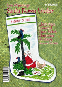 CraftCo Cross-stitch chart - Santa Down Under Christmas Stocking