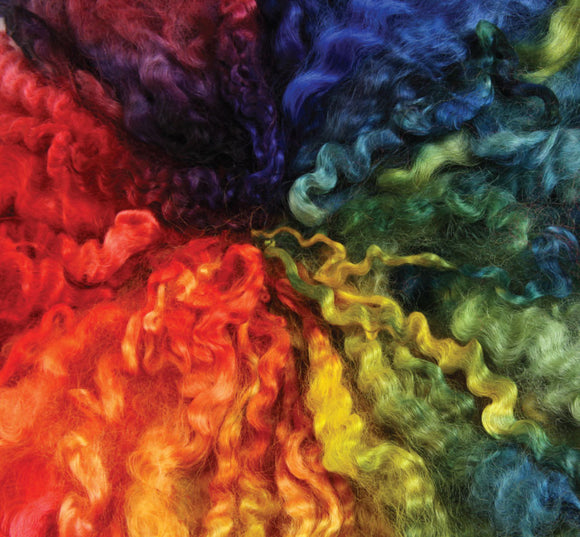 English Leicester Fibre - Rainbow dyed