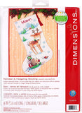 Dimensions Counted Cross Stitch Kit - Christmas Stocking Reindeer and Hedgehog