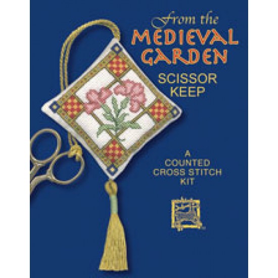 British Textile Heritage Cross-stitch Scissor Keep kit - Medieval Garden