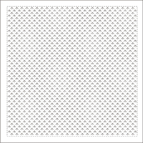 Daruma - Pre-printed Sashiko Fabric in Bamboo Stitch design on White Background