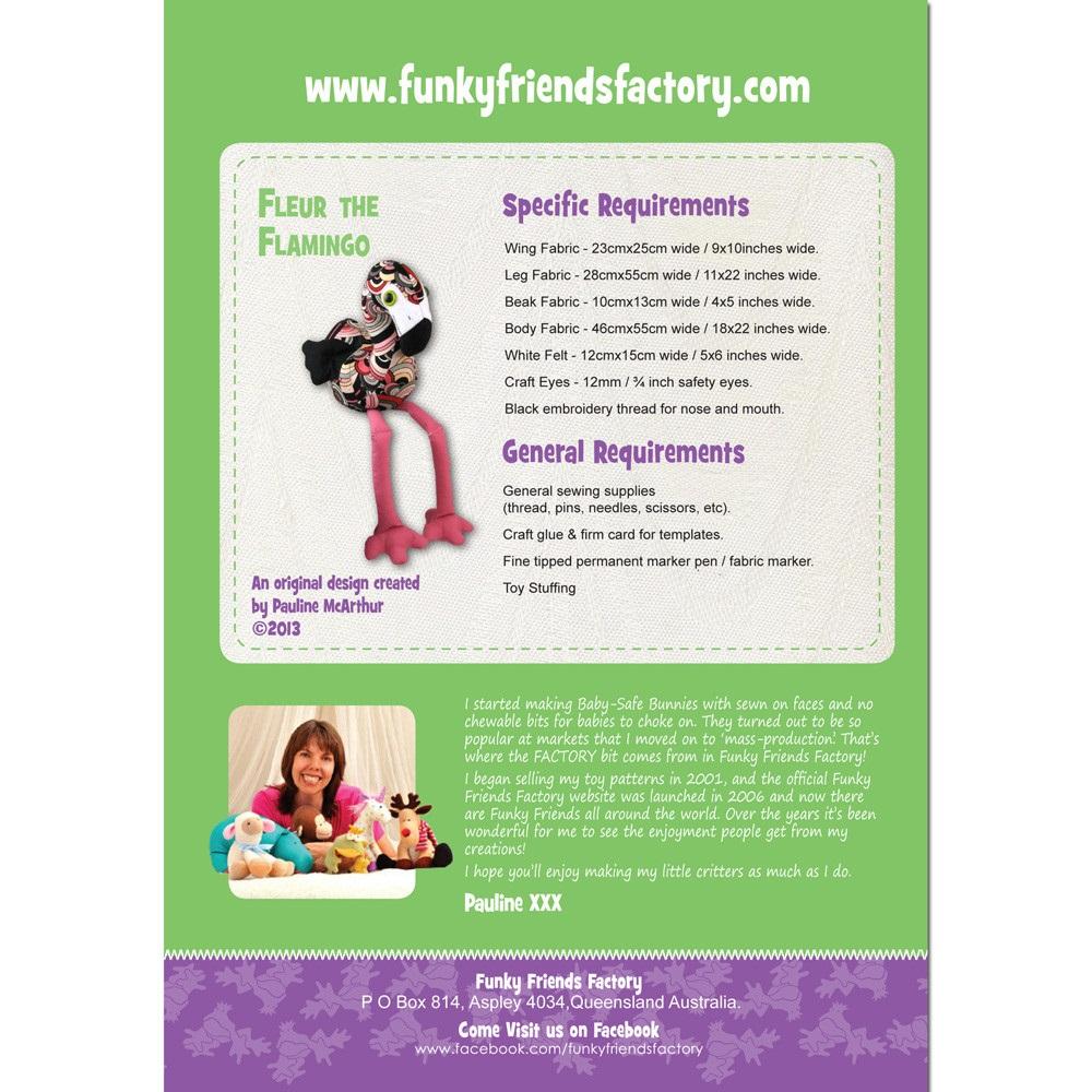Funky Friends Soft Toy Pattern - Fleur the Flamingo