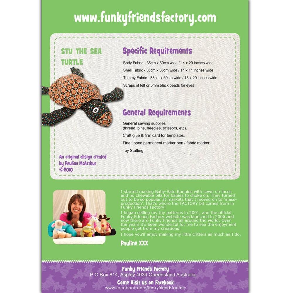 Funky Friends Soft Toy Pattern - Stu the Sea Turtle