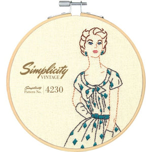 Dimensions Learn A Craft Embroidery Kit for Adults - Simplicity Vintage (includes hoop!)
