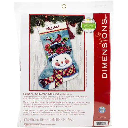Dimensions Needlepoint Kit - Christmas Stocking Seasonal Snowman