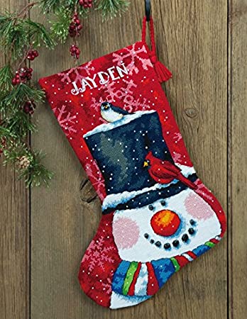 Dimensions Needlepoint Kit - Christmas Stocking Snowman and Friend