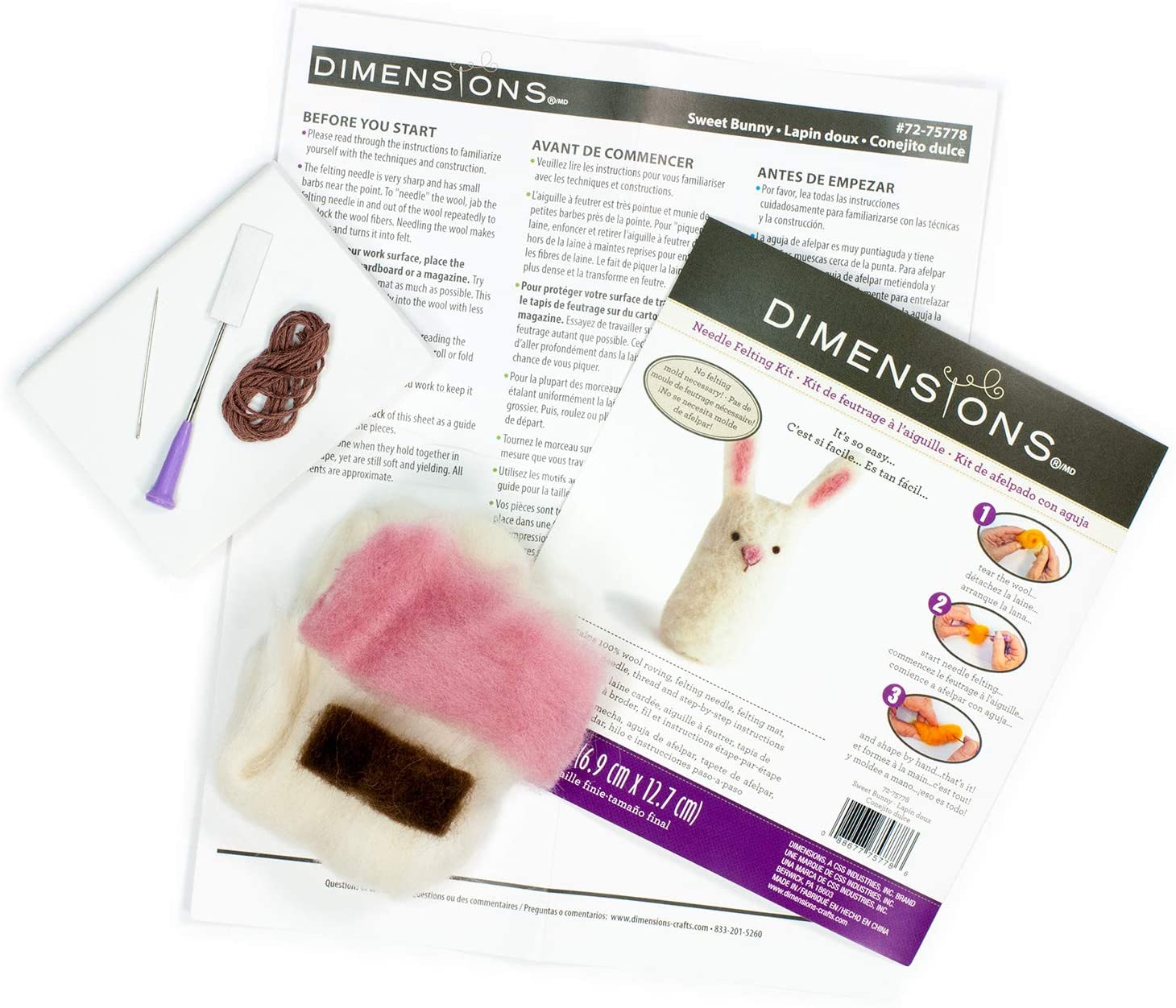 Dimensions Needle Felting Kit - Sweet Bunny