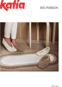 Katia TX234 - Knitted Slippers & Crochet Mat in Super Chunky Yarn