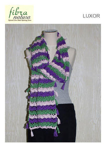 Fibra Natura TX375 - Ladies Retro Crochet Scarf in 8-ply / DK Cotton or Cotton-Blend