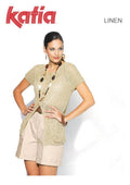Katia TX417 - Ladies Raglan Sleeve Summer Top in 8-ply / DK Linen or Linen-Blend