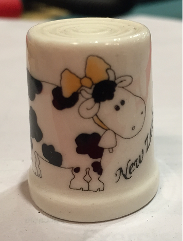 New Zealand Thimbles - Hand-made Ceramic thimbles with Happy Cow design