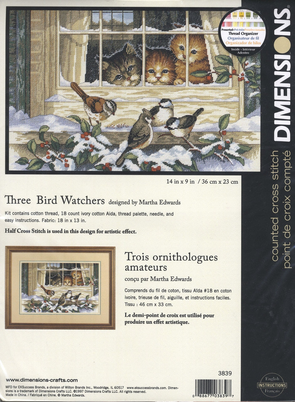 Dimensions Counted Cross Stitch Kit - Three Bird Watchers