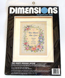 Dimensions Stamped Cross Stitch Kit - Two Hearts Wedding Record