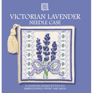 British Textile Heritage Cross-stitch Needlecase kit - Victorian Lavender