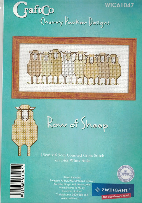 CraftCo Cross-stitch kit - A Row of Sheep