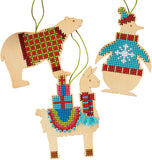 Dimensions Counted Cross Stitch Kit - Wooden Animal Christmas Ornaments