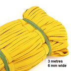 Elastic - Band 3 metre by 6 mm wide pack, in assorted colours