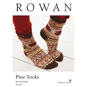 Rowan Knitting Pattern - Pine Socks by Erika Knight using Felted Tweed