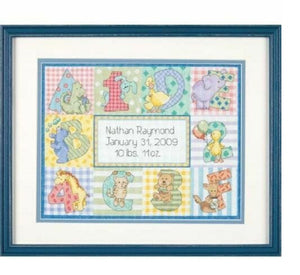Dimensions Counted Cross Stitch Kit - Zoo Alphabet Birth Record