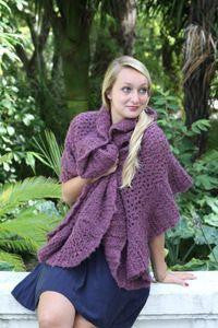 Rare Yarns Knitting Pattern - Frilled Lace Wrap