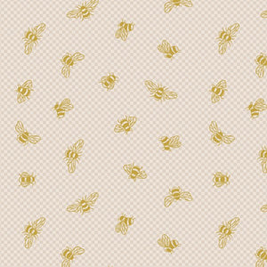 Honey Bee - Bees with Gold-overlay accents on Cream