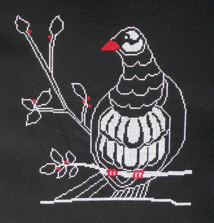 The Stitchsmith Cross-stitch chart - New Zealand Kereru