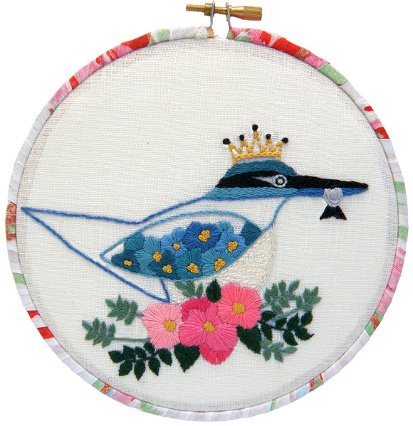 Embroidery Kit - New Zealand Kingfisher / Kotare