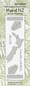 CraftCo Cross-stitch bookmark kit - Blackwork Map of NZ