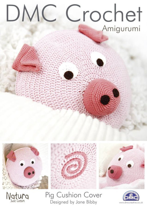 DMC Crochet Pattern - Amigurumi Pig Cushion in 4-ply / Fingering in 4-Ply / Fingering