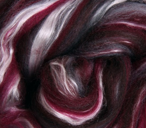 Silk Merino Sliver Fibre - Storm colour