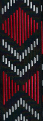 Maori Print Braid - in red or blue, 28mm wide